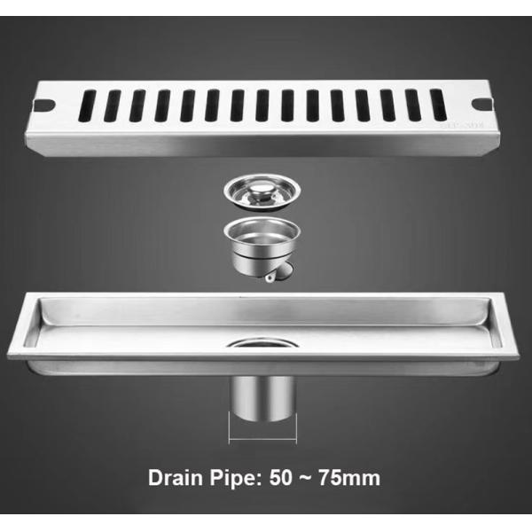 Linear Rectangular Shower Floor Drain With Brush Polishing Finish ODM