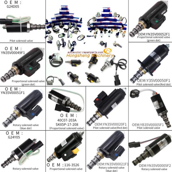 G24D12A Kobelco Excavator Solenoid Valve SK200-6E Pilot Solenoid Valve