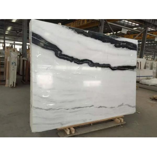 Black Vein Natural Marble Tile For Wall / Water Jet Design Grade A Quality