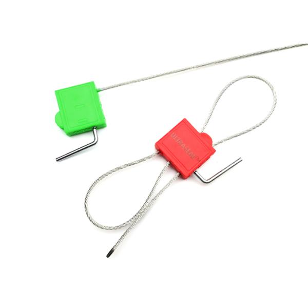 2.0mm Double Lock Security Cable Seal With Markable Area 23.5*17 mm Tamper Proof Cable Lock