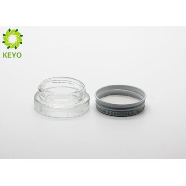 Mini Clear Glass Cosmetic Cream Jar 5g With White Aluminium Cap For Eye Cream