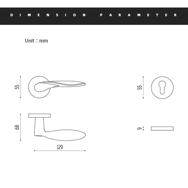 Bedroom Black Interior Double Door Handleset With Dummy