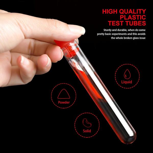 Clear Plastic Test Tubes With Caps And Holder Rack For Nurse Party Decorations Halloween Party Favors