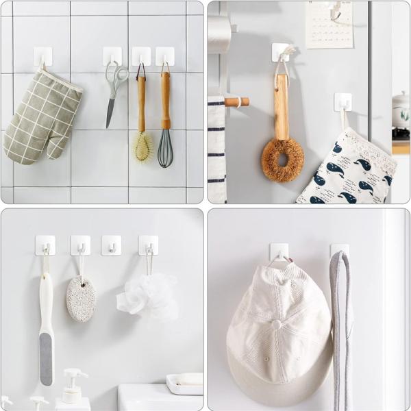 No Drilling Wall Mounted Stainless Steel Sticky Hangers Wall Hooks Adhesive Hooks