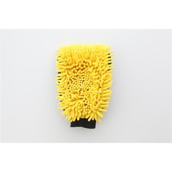 yellow/grey color microfiber plush chenille car cleaning detailing house cleaning wash mitts/gloves