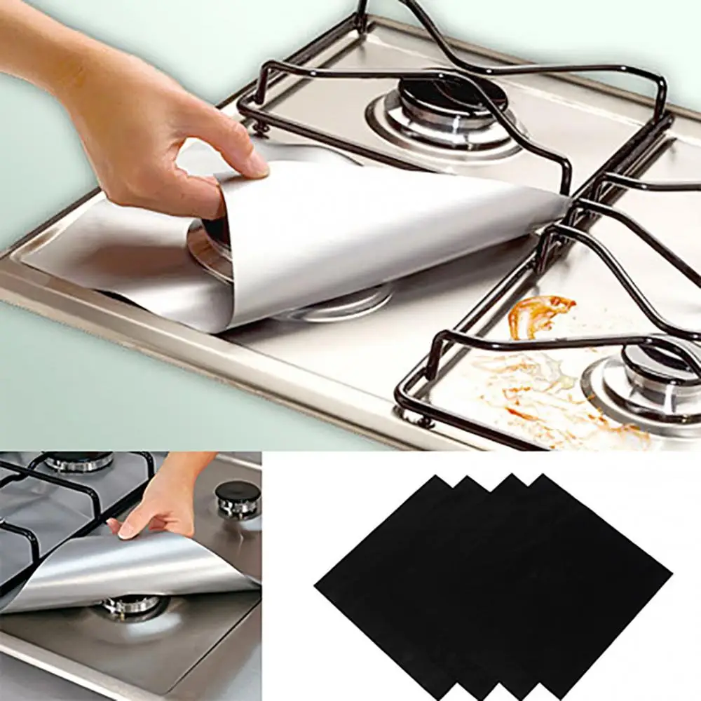 Reusable Square Foil Gas Hob Protector Liner Tray for Eco-Friendly Kitchen Accessories