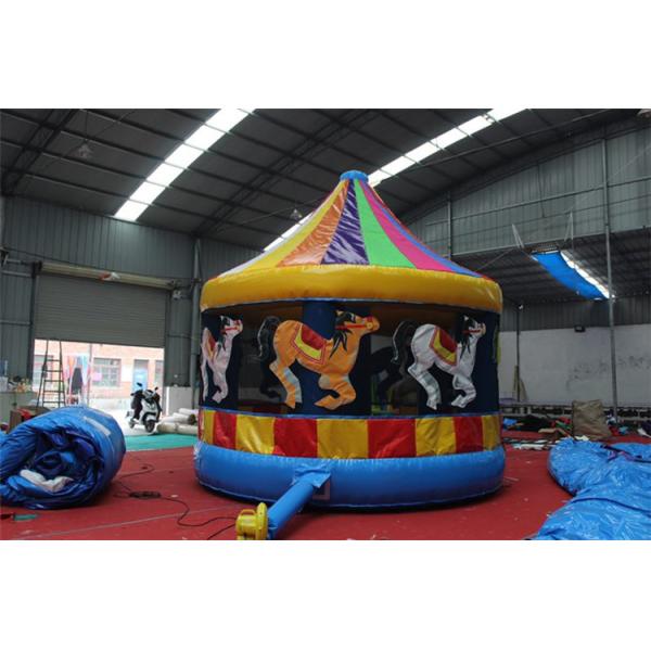 Features PORTABLE Giant Carousel Bouncy Castle Combo Slide with Customized Color