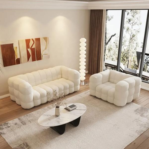 Latest Design Modern lamb velvet fabric 3 seater SOFA SET color customized wholesale cheap price Living room sofa