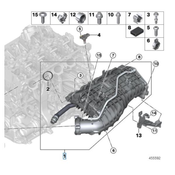 OE Standard Size Intake Manifold Assembly for BMW 3 Series 320i 330i 420i 11618603914