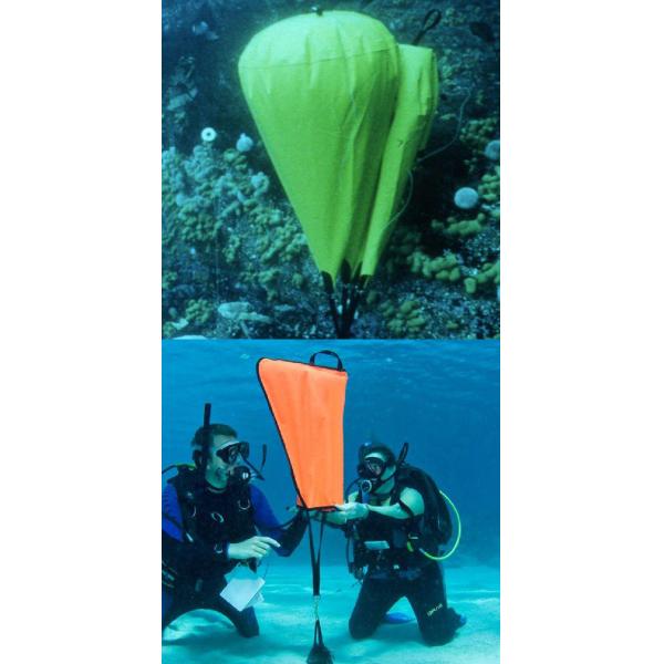 Parachute Air Lift Bags With Underwater Open Bottom For Underwater Geotechnical Surveys