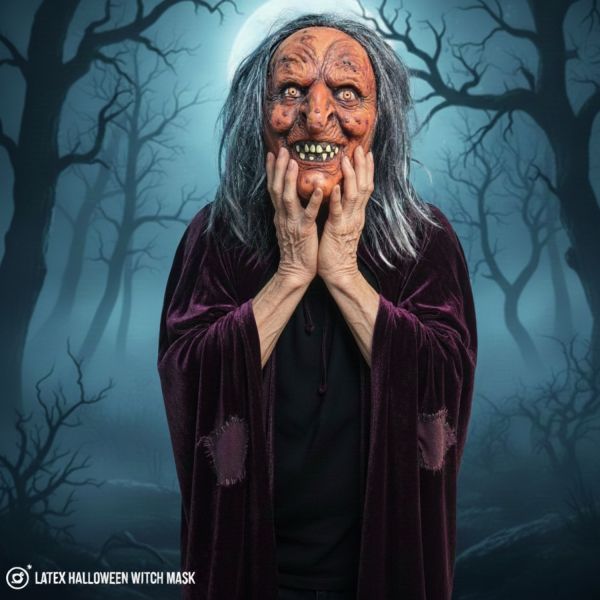 Latex Material Halloween Mask with Diverse Styles and One Size Fit Most for Costume Parties