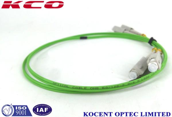 Simplex Sc To Lc Fiber Patch Cable Single Mode / Multimode OM5  Green Color
