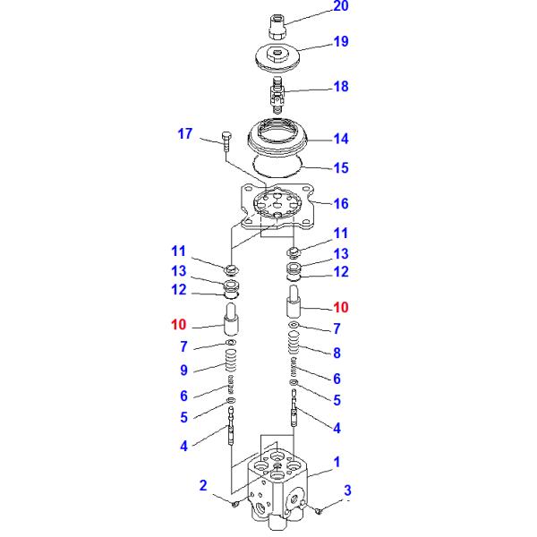 Empujador de la palanca de mando de Seal Kit 702-16-53170 del excavador de KOMATSU PC-56