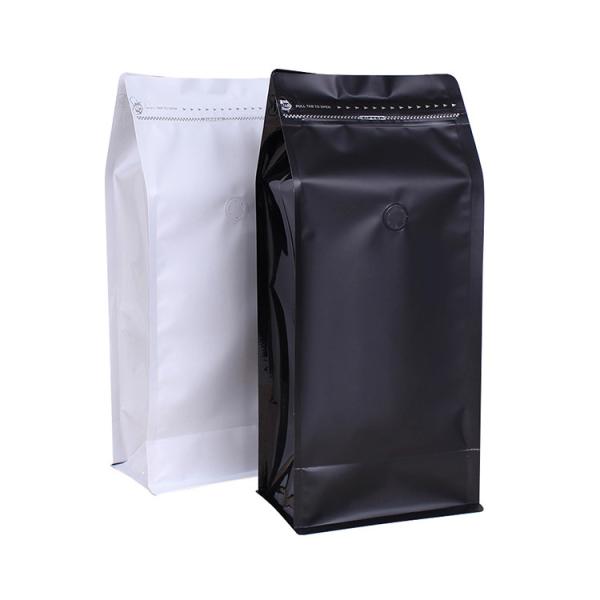 16 Oz 1 Lb Matte Black Wholesale Coffee Bags With Valve Degassing And Side Ziplock Flat Bottom