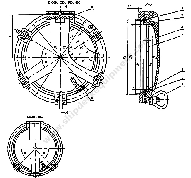 Bolted Marine Side Scuttle with Storm Cover | ISO 1751 Type B Medium Series