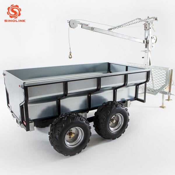 Atv Timber Trailer With Crane Log 2500lbs 1000kgs Manual Winch