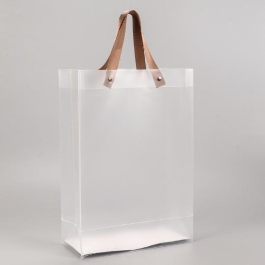 XYDAN Plastic Bags Shopping Transparent PP Gift Bags For Packing Medium Size Handled Style