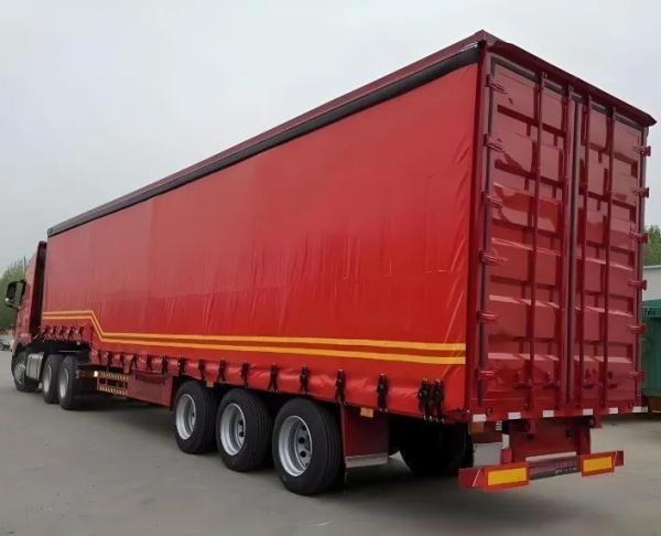Dual Line Brake System WABCO Tri Axles 60 Tons Side Curtain Trailer for Transport