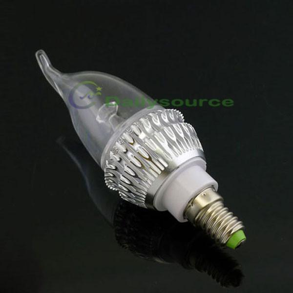 Warm Light Silver Metal Shell AC86V-260V TOPIN E14 3W Decoration LED Candle Bulb Lamp