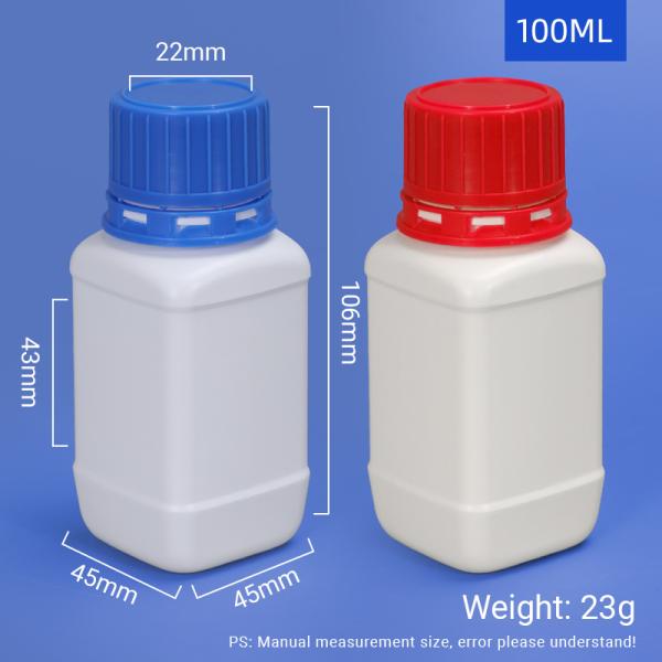Запечатанные химические реагенты Лабораторные бутылки Пластмассовые HDPE для хранения жидкости органических растворителей
