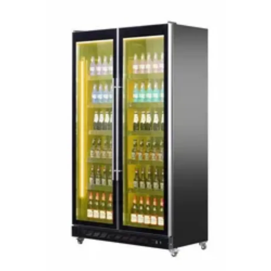 Eco Friendly 2 Door Display Fridge Petrol Station Beverage Display Refrigerators 305W