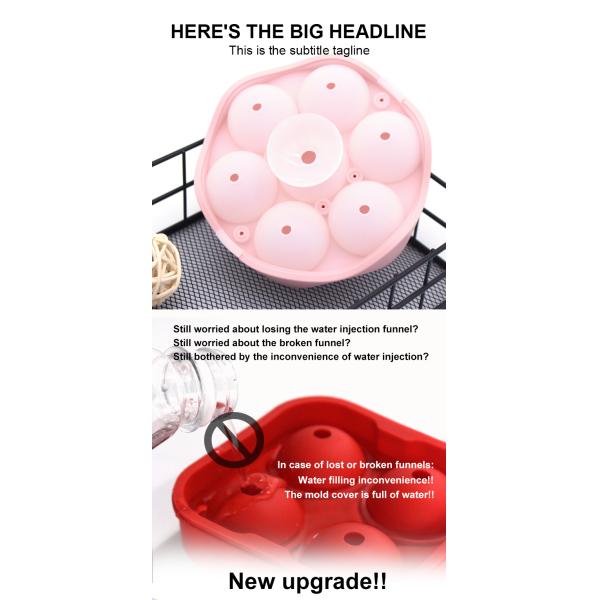 Многоразовая прессформа шарика льда вискиа силикона качества еды