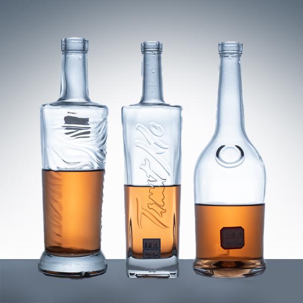 Sample Freely Industrial 300ml 750ml 1L Empty Glass Liquor Wine Bottles with Cap