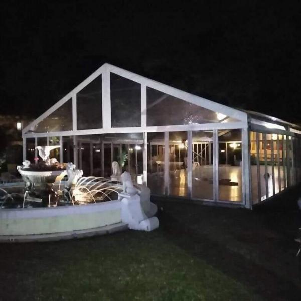 Waterproof 3m To 40m 60m PVC Wedding Tent With 60x20m Clear Roof
