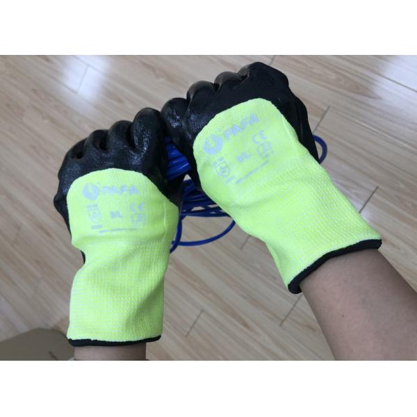 Черный датчик ладони 18 нитрила пены отрезал устойчивые перчатки безопасности для регуляции металла и стекла