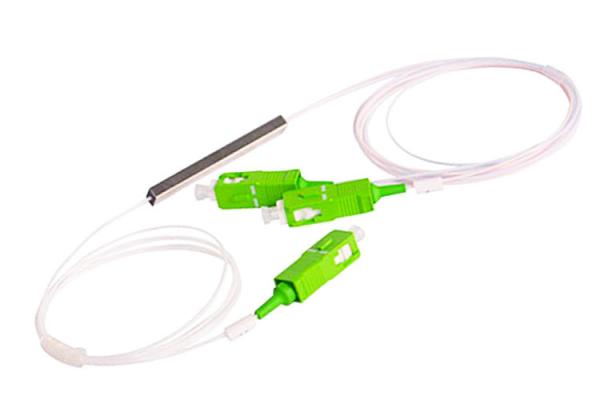 CATV CCTV 1x2 Fiber Optic PLC Splitter Mini Steel SC APC PLC Splitter