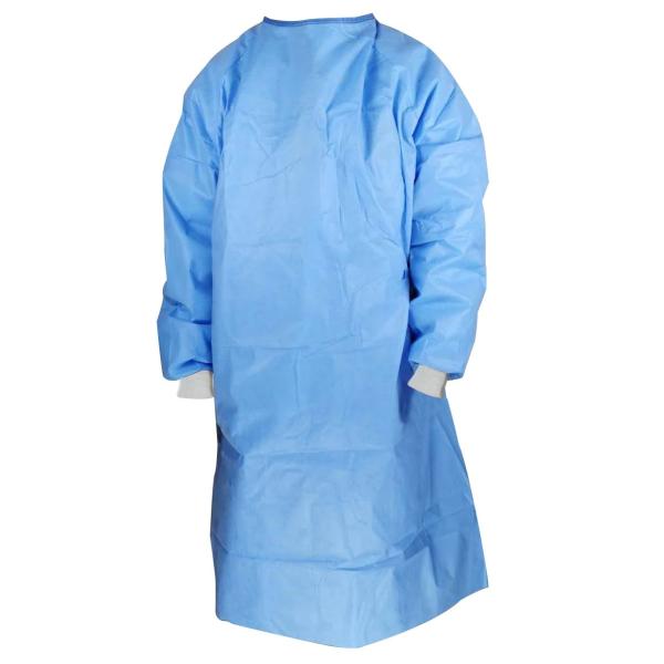 Knitted Cuff Non Sterile Disposable Surgical Gown With Ties