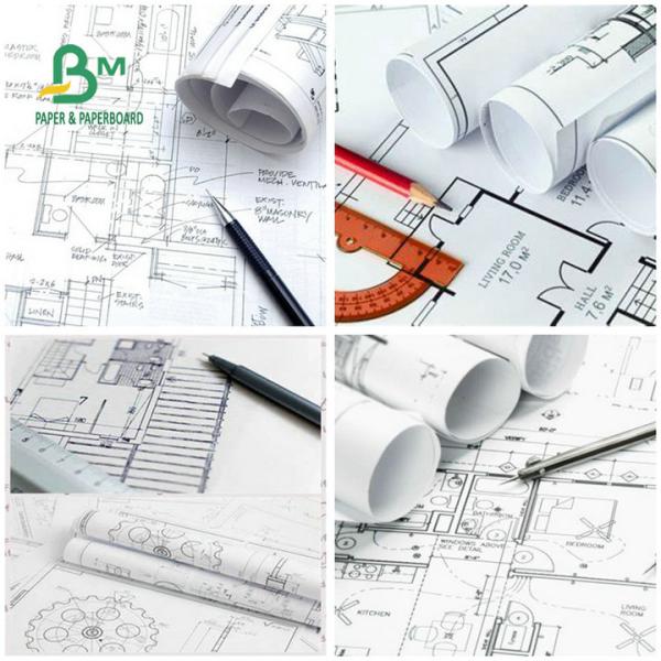 Papel de trazador sin recubrimiento ancho de Rolls 20# del enlace del formato cad 24