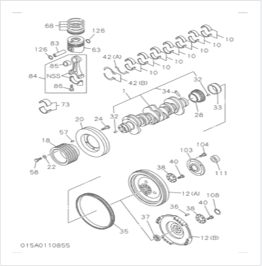 8976030040 excavador Engine Parts de 6HK1 Isuzu Crankshaft ZX330 SH350 SY365