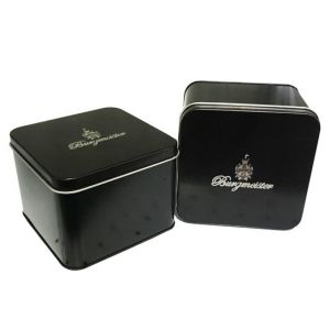 Empty Square Watch Tin Box With Embossing Logo Lid For Premium Gift Packaging ISO SMETA