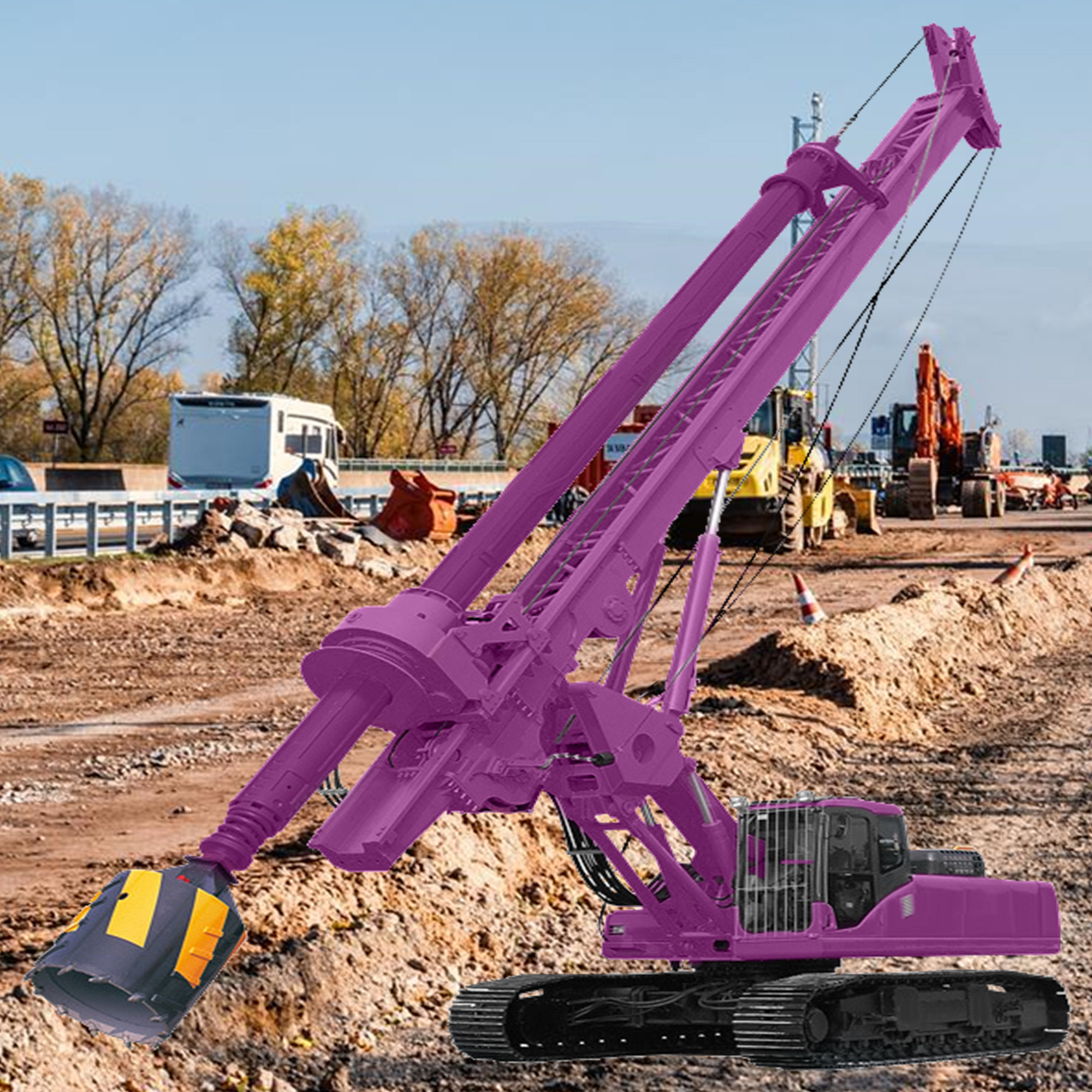 Impact Rotary Drill Rig Infrastructure Projects Construction Machine Mobile Drilling Rig