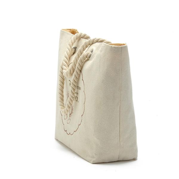 Beige 16oz Printed Promotional Canvas Cotton Tote Bags