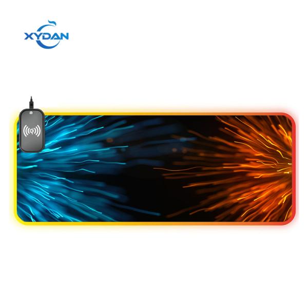 Custom Gaming Mouse Mat Wireless Charging Mouse Pad with Oversized RGB Luminous Desk Mat