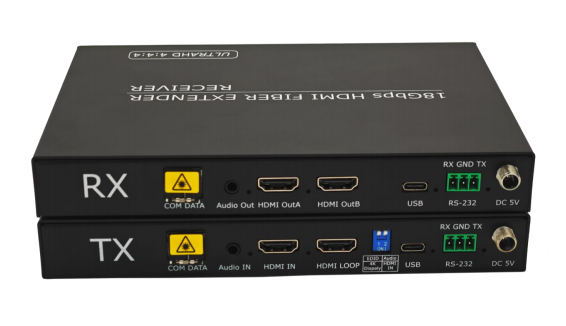 4K@60Hz 4:4:4 Uncompressed Audio-Video Fiber Optic Extender