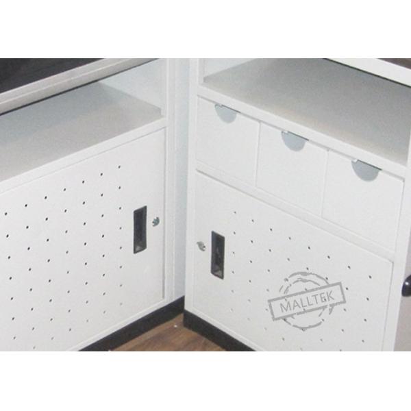 Белый кассовый стол из нержавеющей стали типа L для супермаркетов