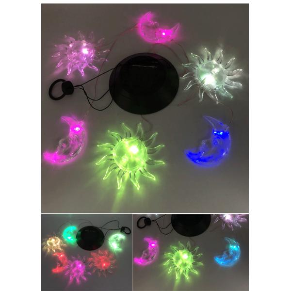 Sun Moon Solar Lights Colorful Wind Chimes for Garden Waterproof Seven Colors Gradient