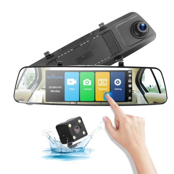 7 Inch Touch Screen  OEM ODM Vehicle Dash Cam FHD1080P Mirror Type