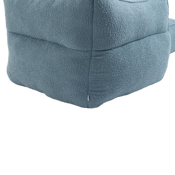 Ergonomic Compression Vacuum Packed Sofa Blue Microfiber Slipcovered