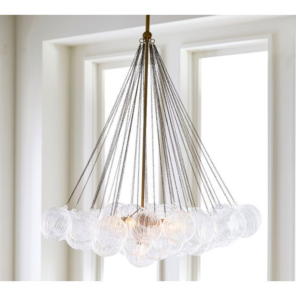 Yihao Simple Vintage Brass Finish Pendant Chandelier with 2700K Warm White Light for Modern Simple Luxury Living Room
