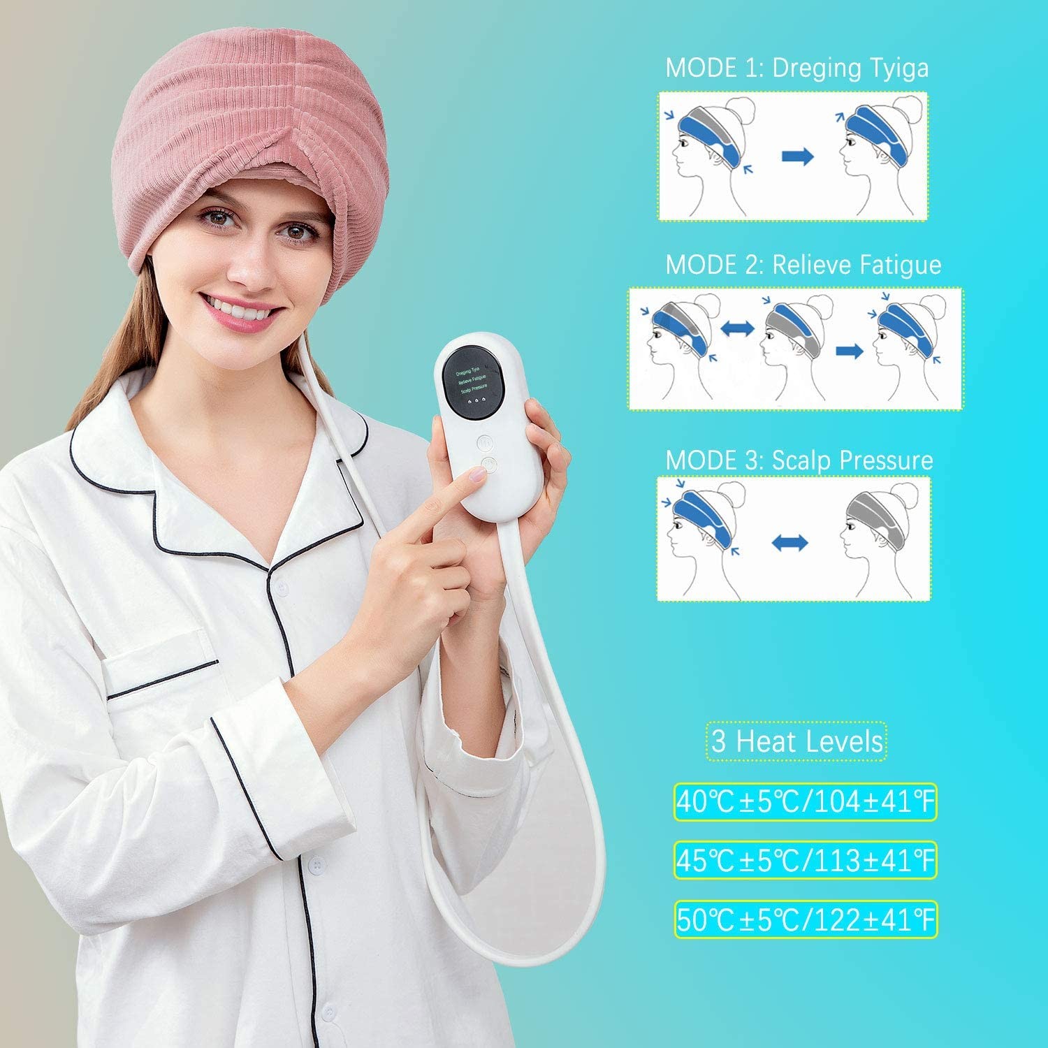 Головная боль Massager воздушного давления электрическая главная разрешая 1200mAh