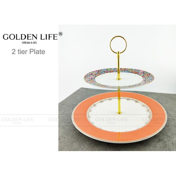 Household Double Layer Modern Ceramic Plates Candy Dish Afternoon Tea Dessert Tray