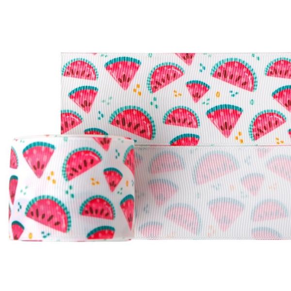 1.5 polegadas custom made Grosgrain Ribbon Featuring Summer Melancia Banana Frutas Impressão