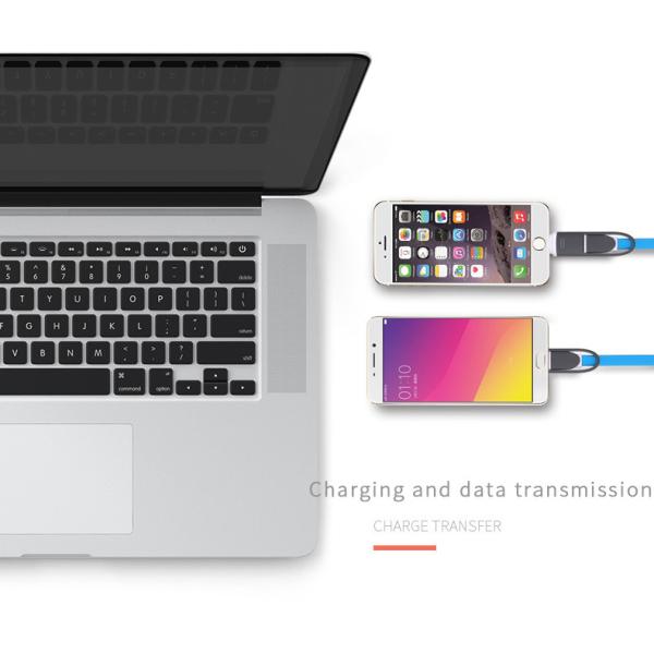 2 In 1 Multi Use Mobile Phone Micro Usb Cable For Iphone Android Cable Charger