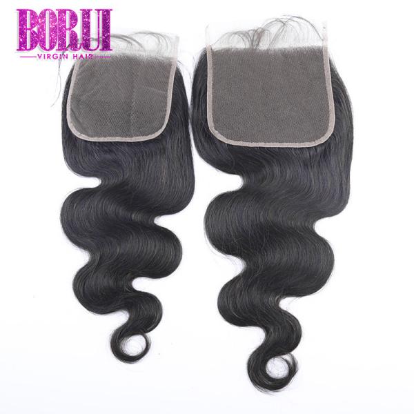 Pre onda brasileira do corpo do laço transparente de Hd do fechamento do laço do cabelo humano de Plcuked