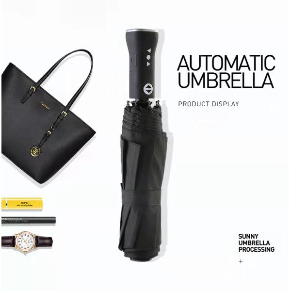 Minimalist Design Fully Automatic Folding Umbrella with Rechargeable Bluetooth Speaker