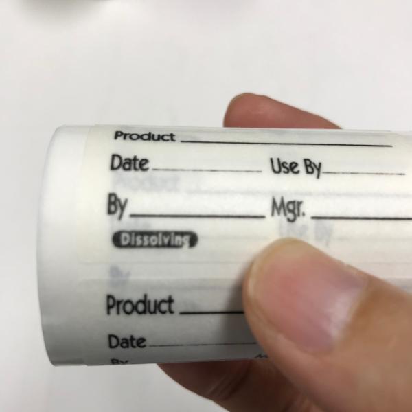 dissolvable  label for food safety usage
